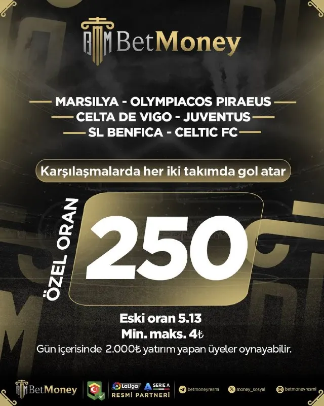 Betmoney Telegram: 🔥 Günün Özel Oranlı Kuponu BetMoney’de! 🎯 HEPSİ KG 💥 Özel Oran: 250 📉 Eski Oran…