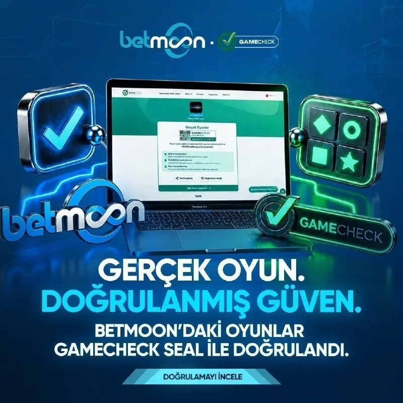 Betmoon Telegram: ✅ GERÇEK OYUN, DOĞRULANMIŞ GÜVEN! 🌙 Betmoon’daki oyunlar artık GameCheck Seal…