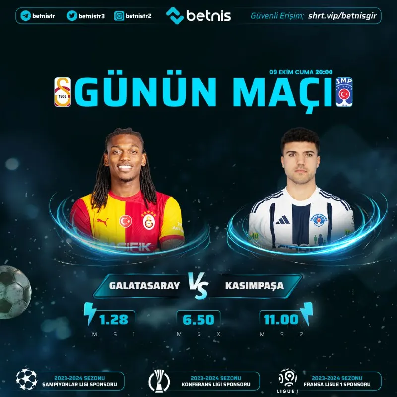Betnis Telegram: 🔔 Günün En Çok Beklenen Maçı! 📅 Tarih: 20:00 ⚽️#Galatasaray 🆚 ⚽️#Kasımpaşa…