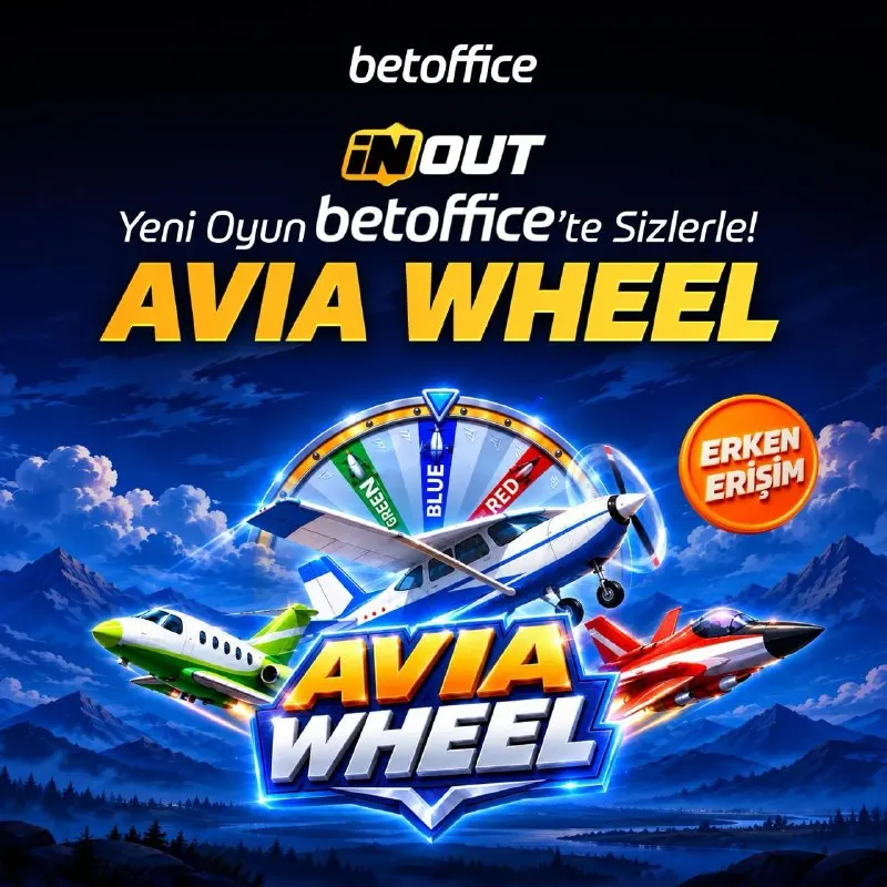 Betoffice Telegram: 🛩️ Avia Wheel’e Erken Erişim Şimdi BetOffice’te! 🎡 InOut’un yeni oyununda çarkı…