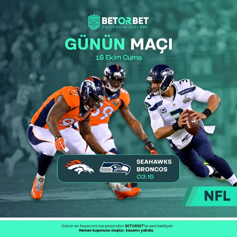 Betorbet Telegram: ⭐️ BETORBET'TE GÜNÜN MAÇI! NFL’de Büyük Kapışma! Seattle Seahawks – Denver…
