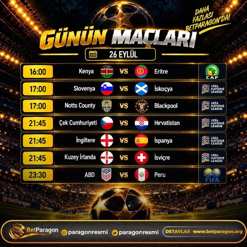 Betparagon Telegram: ⚽️ Günün Programında Futbolseverleri Birbirinden Keyifli Karşılaşmalar…