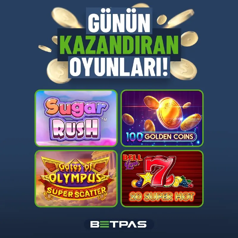 Betpas Telegram: 🎰 Günün en çok kazandıran oyunları seni bekliyor! 🍀 Seçili oyunlarda şansını…