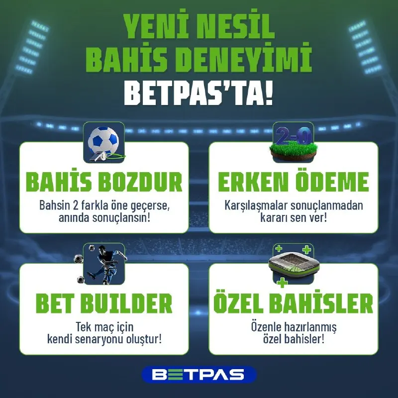 Betpas Telegram: YENİ NESİL BAHİS DENEYİMİ BETPAS'TA! 😗 Bahis Bozdur ⏰ Erken Ödeme 🎩 Bet Builder…