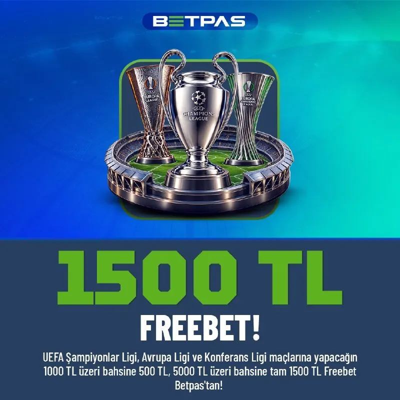 Betpas Telegram: 🆓 BETPAS'TAN 1,500₺ FREEBET! 🇪🇺 13-15 Ekim tarihlerindeki UEFA maçlarına…