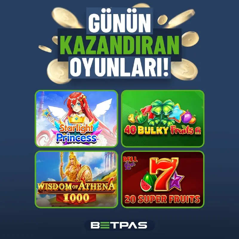 Betpas Telegram: 🎰 Günün en çok kazandıran oyunları seni bekliyor! 🍀 Seçili oyunlarda şansını…