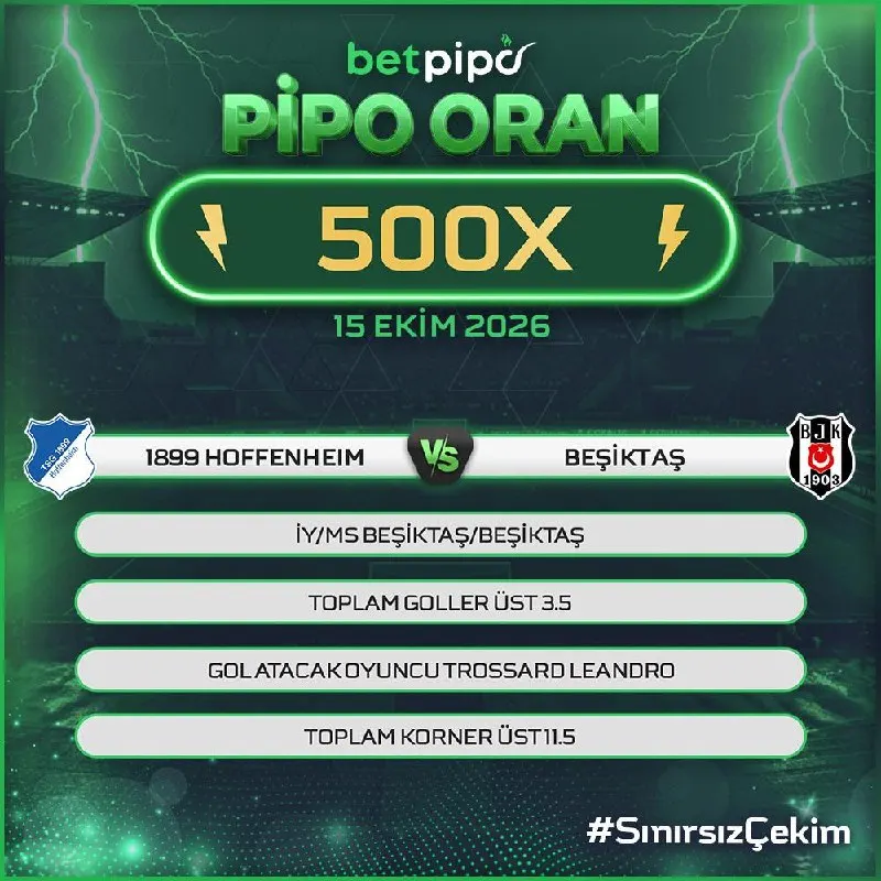 Betpipo Telegram: 📲🔴🟢📺😁🥰😙😌 ⚽️ 1899 Hoffenheim - Beşiktaş 📈 Pipo Özel Oran: 500x 📌 Son 7 gün…