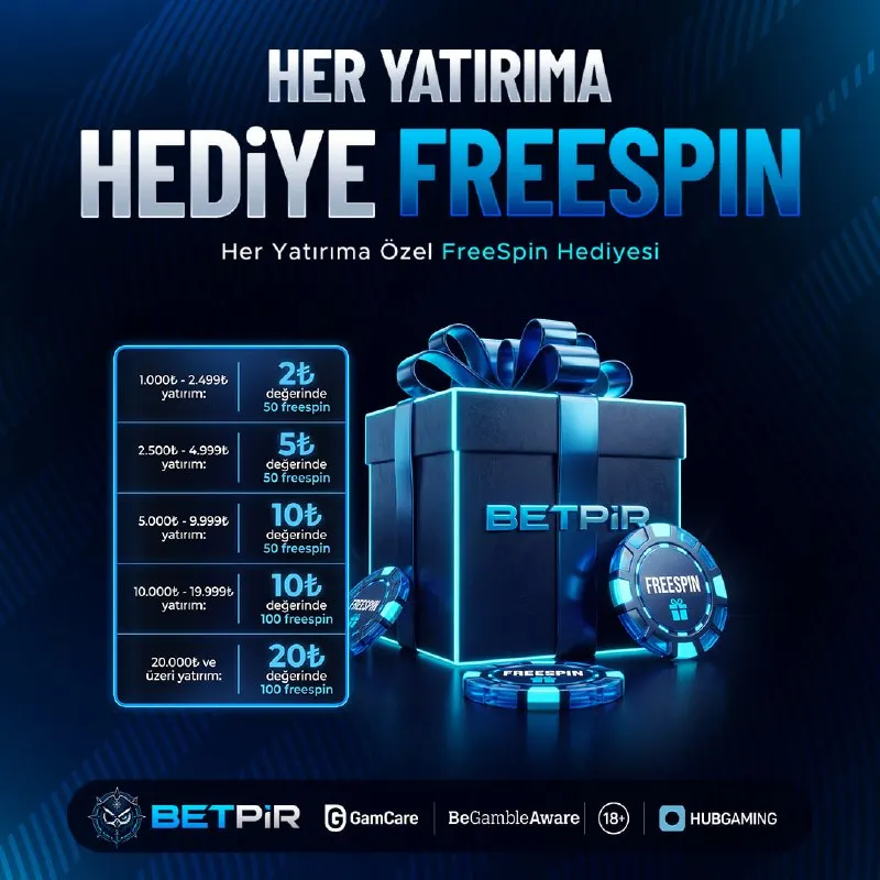 Betpir Telegram: 💙 HER YATIRIMA HEDİYE FREESPİN! 💙 😎 #Betpir'de yaptığın her yatırıma anında dev…