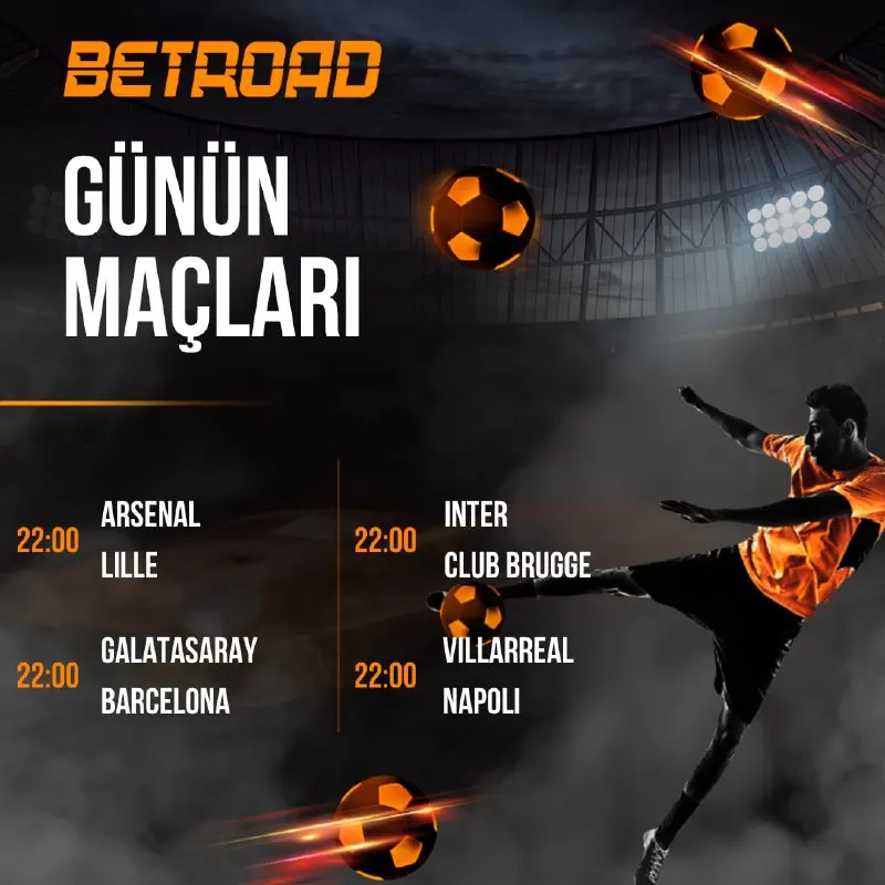 Betroad Telegram: ⚽️ Futbol heyecanı Betroad ile zirveye taşınıyor! Arsenal - Lille, Galatasaray…
