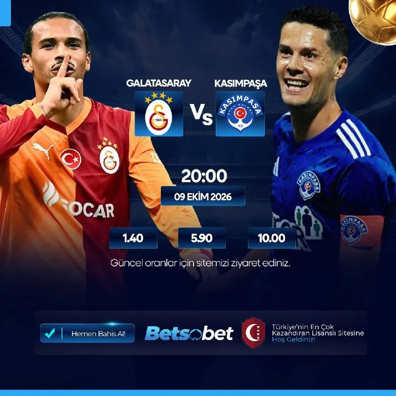 Betsobet Telegram: ⚽️MAÇ HEYECANI BETSOBET'TE YAŞANIR⚽️ ⚡️⚡️⚡️⚡️⚡️⚡️⚡️ ⏰GALATASARAY🆚KASIMPAŞA ⏰…