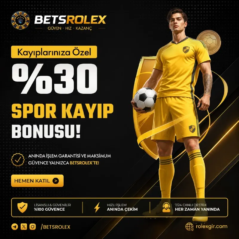 Betsrolex Telegram: 💰 %30 SPOR Kaybın Hazır ! ⚽️ Basketbol, futbol, tenis fark etmez! Kayıplarınızı…