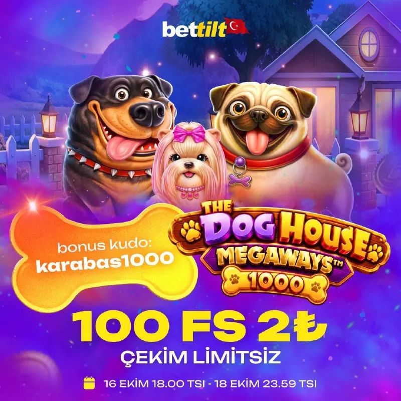 Bettilt Telegram: ⚡️ BETTİLT'TEN HAFTA SONUNA ÖZEL 100 FREE SPIN! ⚡️ The Dog House 1000 Megaways…