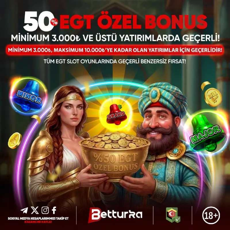 Betturka Telegram: 🔥 %50 EGT ÖZEL SLOT BONUSU🔥 💰Yatırımını Yap, Bakiyeni Kaybedersen %50 Bonusunu…