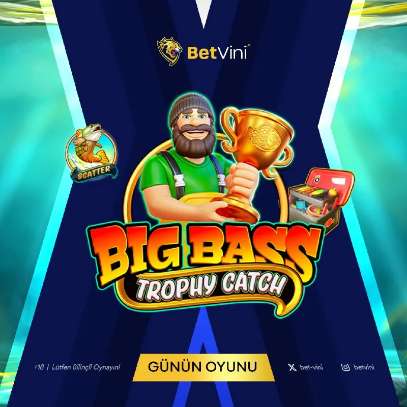 Betvini Telegram: 🎣🏆 Bugünün şansı suda değil, kupada! 🐟 “Big Bass Trophy Catch” ile oltanı at…