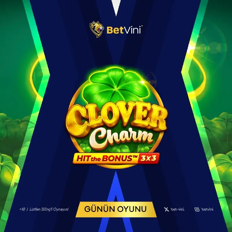 Betvini Telegram: 🎰 Betvini Günün Oyunu: Clover Charm! 💚 4 yapraklı yoncanın büyüsüyle kazanç…