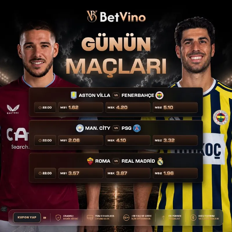 Betvino Telegram: 🦾 BetVino’da günün kazandıran maçları! 🔥 Yüksek oranlarla heyecan seninle. 😀…