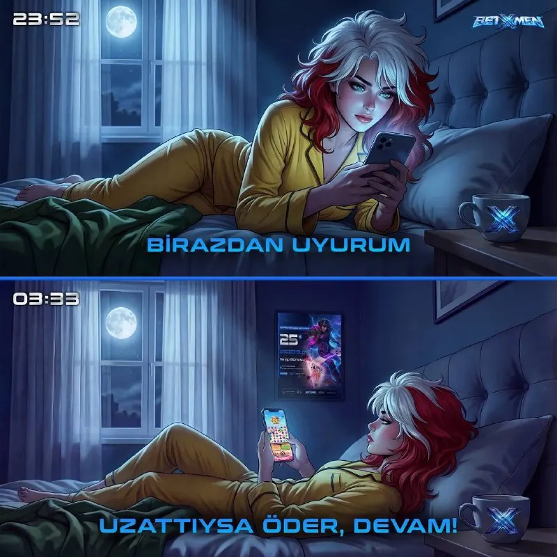 Betxmen Telegram: 🌙 “Birazdan uyurum…” dedin ama saat ilerlediyse fırsat da geldi! Gece…
