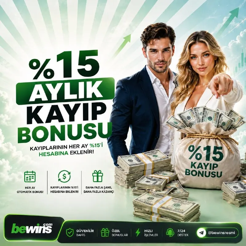 Bewins Telegram: 💵 #BeWins'te Kayıpların Değil, Avantajın Konuşuyor! 🗓 Her Ay Kayıplarının %15'i…