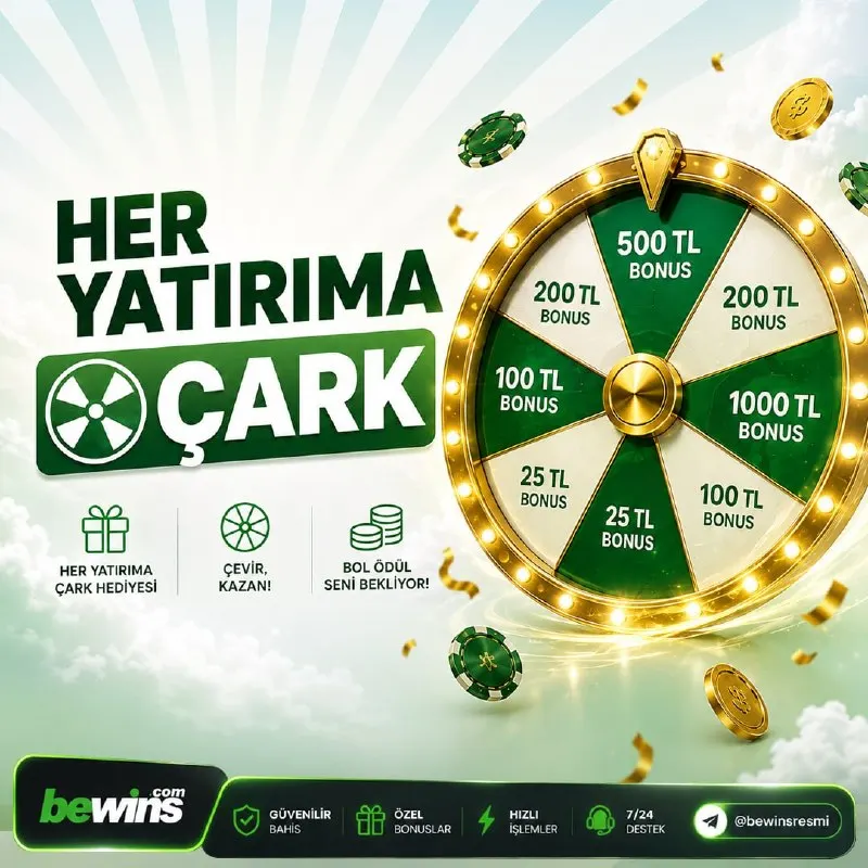 Bewins Telegram: 💎 #BeWins'te Her Yatırımına Çark Çevirme Hakkı! 🌟 Çarkı Çevir, Sürpriz Bonus…