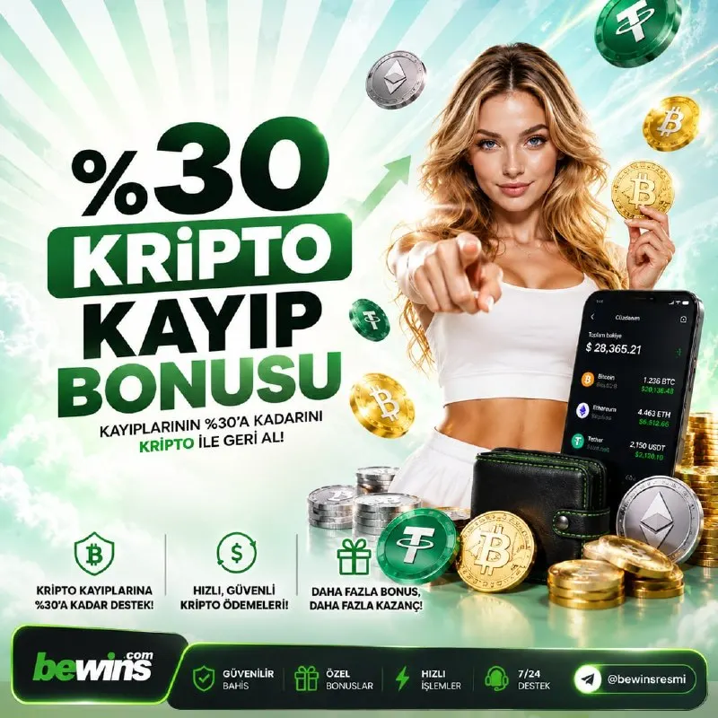Bewins Telegram: 💸 Kripto Kayıplarına %30'a Kadar Bonus Desteği #BeWins'te! ✨ Kayıplarının %30'a…