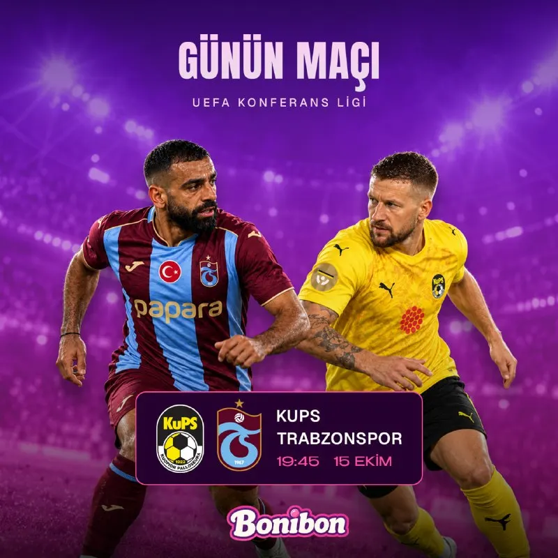 Bonibon Bahis Telegram: ⭐️ BONİBON’DA GÜNÜN MAÇI! Avrupa’da Fırtına Zamanı! KuPS – Trabzonspor 🏆…