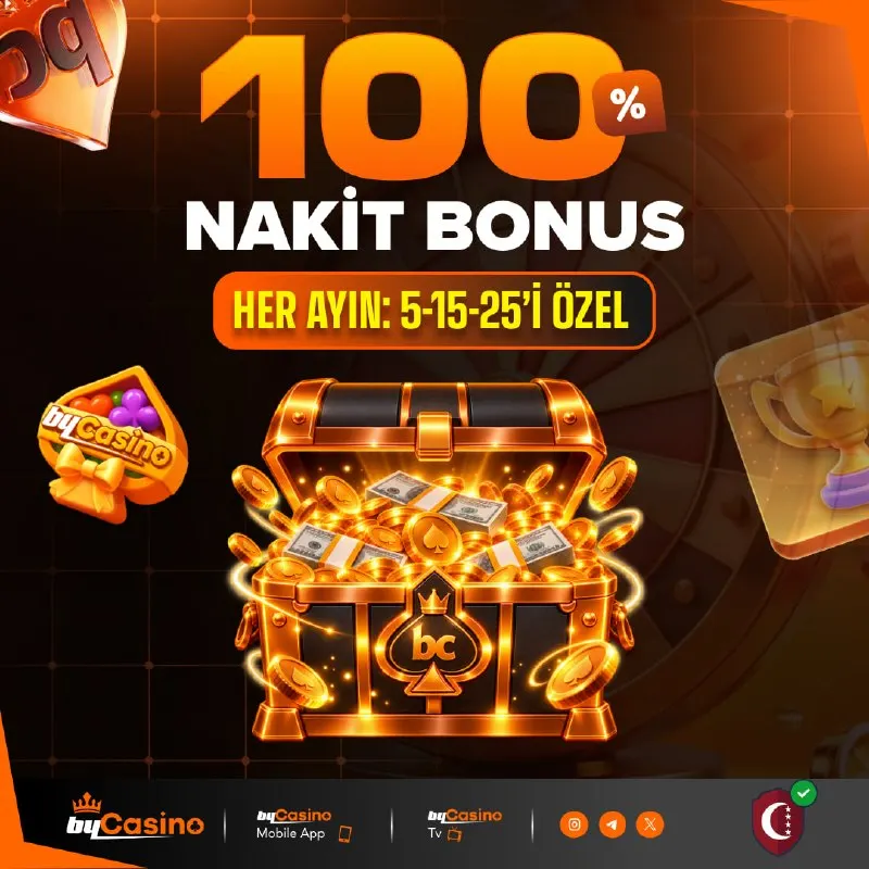 Bycasino Telegram: ⚡️ BONUS İÇİN SON SAATLER! 😍 GÜNÜN ÖZEL %100 NAKİT BONUSUNU AL ✅ Geçerli…