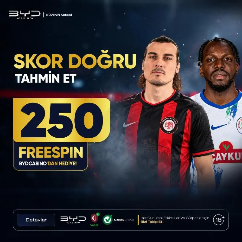 BYD Casino Telegram: 🏆MAÇIN SKORUNU DOĞRU TAHMİN ET !🏆 🔢🔢🔢 FREESPİNİ KAP ! Çorum FK 🆚 Çaykur…