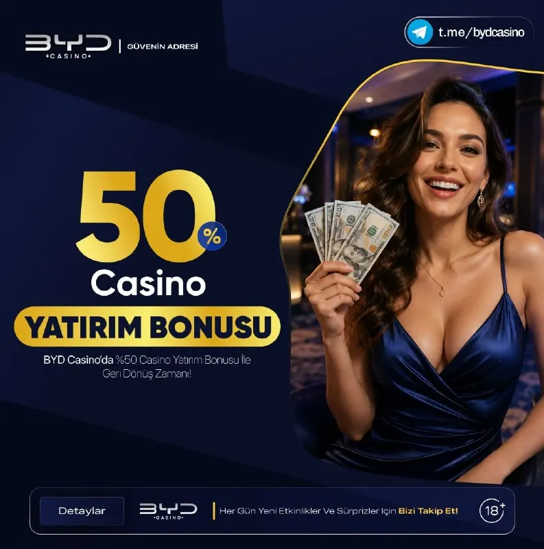 BYD Casino Telegram: 🩶🩶🩶🩶'Dan 😶🤩🤩 CASINO YATIRIM BONUSU 🎰 OYUN DAHA YENİ BAŞLIYOR ! 💥 SADECE Anapara…