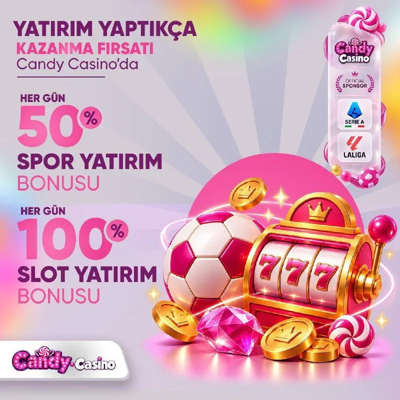 Candy Casino Telegram: 🍭 Yatırım yaptıkça kazandıran fırsat Candy Casino’da! 🔗 🏆 Her gün %50 Spor…