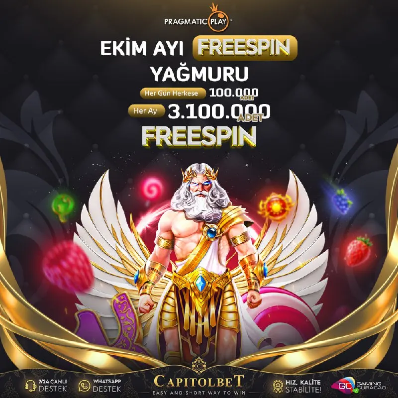 Capitolbet Telegram: ⛈ CapitolBet & Pragmatic Play Ortaklığıyla Ekim Ayı Freespin Yağmuru Başladı ‼️…