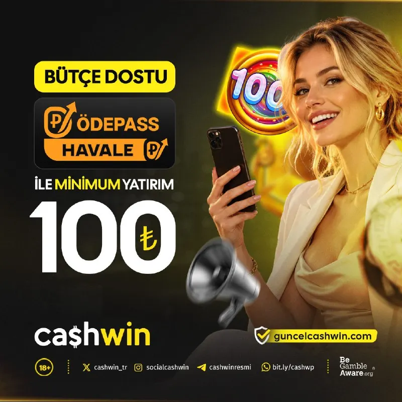Cashwin Telegram: 🎰🎲🎯🎮🪧📨💌📬 💵 BÜTÇE DOSTU ÖDEAPSS HAVALE ile Minimum 100TL YATIRIM! 💵 🎰 Cashwin’de…