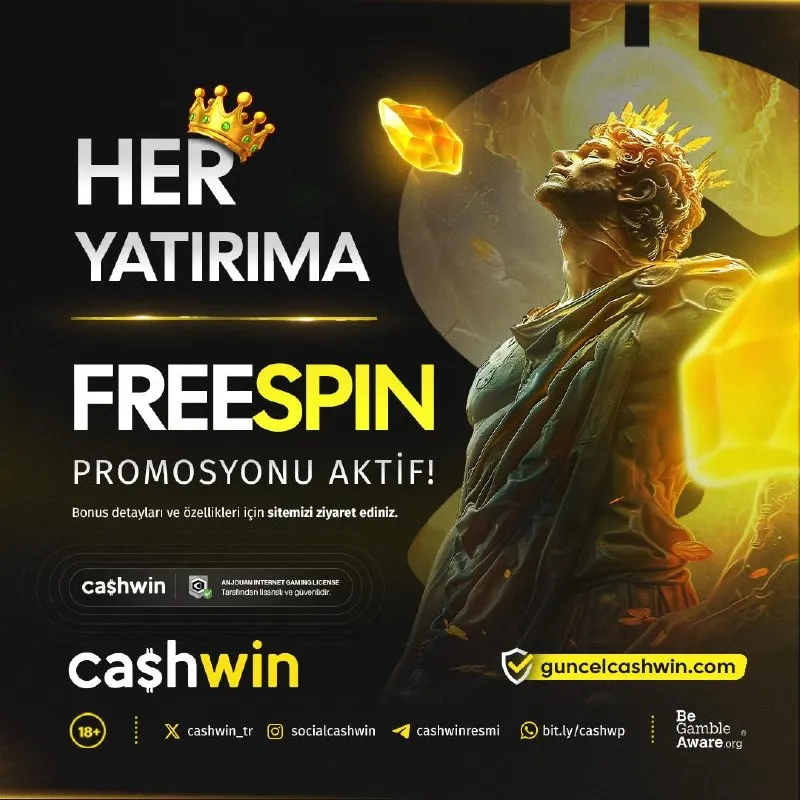 Cashwin Telegram: 🎰🎲🎯🎮💣🧨🧲⚔️ 🔥 Cashwin'den HER YATIRIMA FREESPIN! 🔥 ⚡️ Yatırımlarınıza özel…