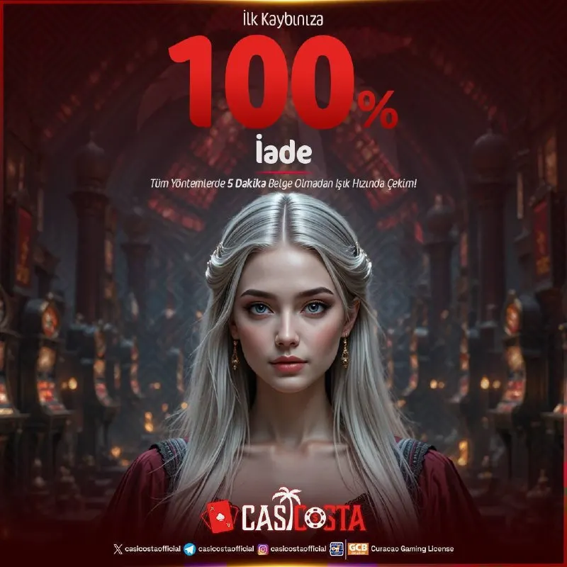 Casicosta Telegram: ❎🔢🔢🔢 ⭐️Sizi CASİCOSTA dünyasıyla tanıştırmak isteriz! 📣 İLK KAYBINIZA %100 İADE…