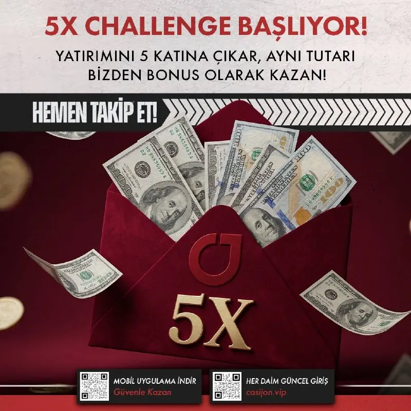 Casijon Telegram: 🔑 CASİJON’DA 🔢🅰️ CHALLENGE BAŞLIYOR! 💥 Yatırımını 5 katına çıkar, yatırdığın…
