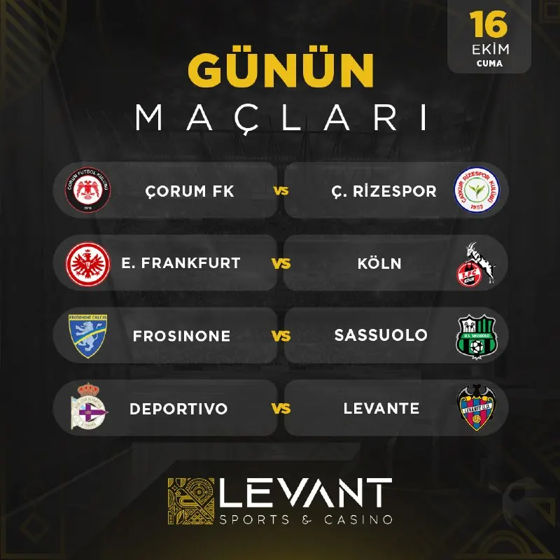 Casino Levant Telegram: ⚽️ GÜNÜN MAÇLARI LEVANT'TA! • 3 farklı bahis sağlayıcısı 🏆 • Levant TV ile…