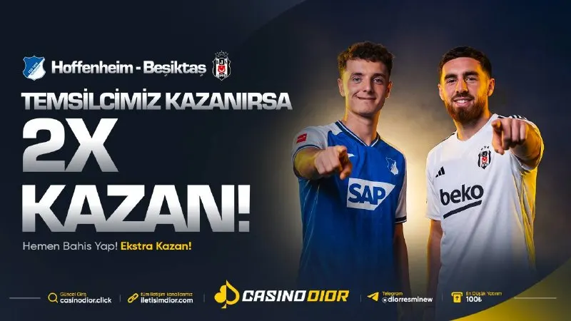 Casinodior Telegram: ♠️ Casinodior | Double Win 🇩🇪 Hoffenheim 🆚 Beşiktaş 🦅 Hemen bahis yap…