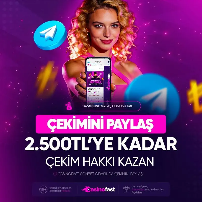 Casinofast Telegram: ⚡️⚡️⚡️⚡️⚡️⚡️⚡️⚡️⚡️⚡️ KAZANDIRIYOR! ⚡️Çekimini Paylaş 2500₺'Ye Kadar Nakit…