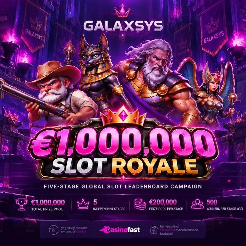 Casinofast Telegram: 👑 GALAXSYS €1.000.000 SLOT ROYALE TURNUVASI 🎰Dev Ödül Havuzu: Toplam €1.000.000…