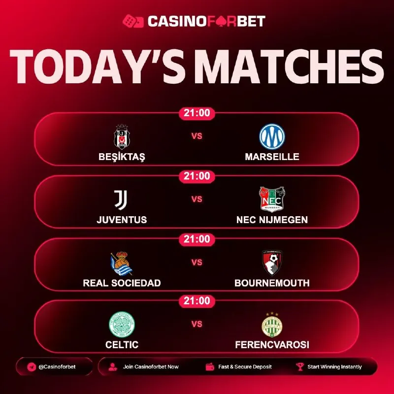 Casinoforbet Telegram: ⚽️ Matches of the Day on Casinoforbet! 🗓 17.09.2026 ⏰ 21:00 | BEŞİKTAŞ 🎲…