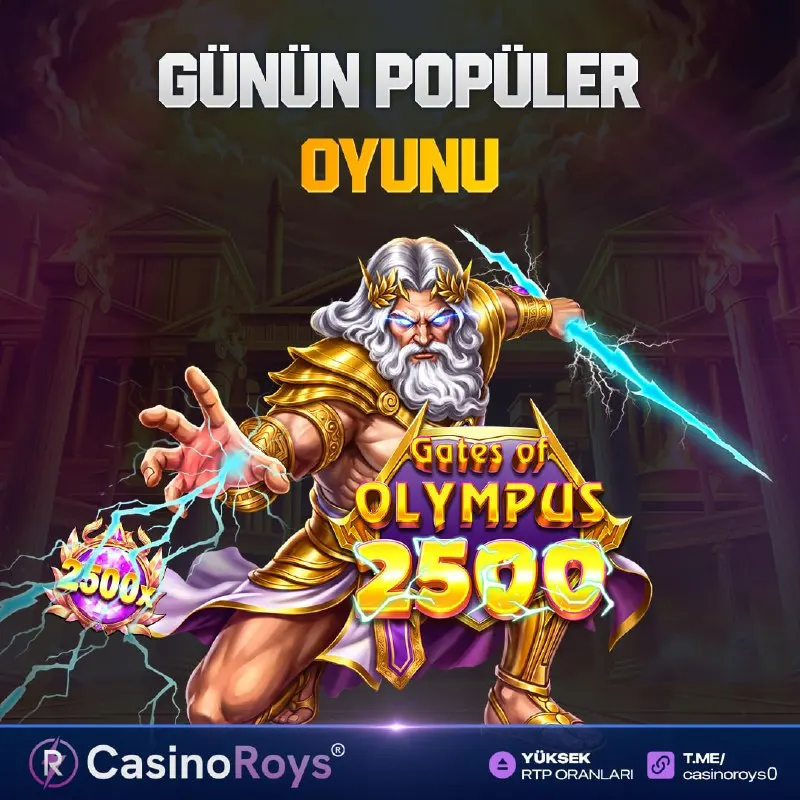 CasinoRoys Telegram: 👑 Günün Öne Çıkan Slot Oyunu ile Kazanmaya Hazır Ol! 🍀 Günün Oyunu : GATES OF…