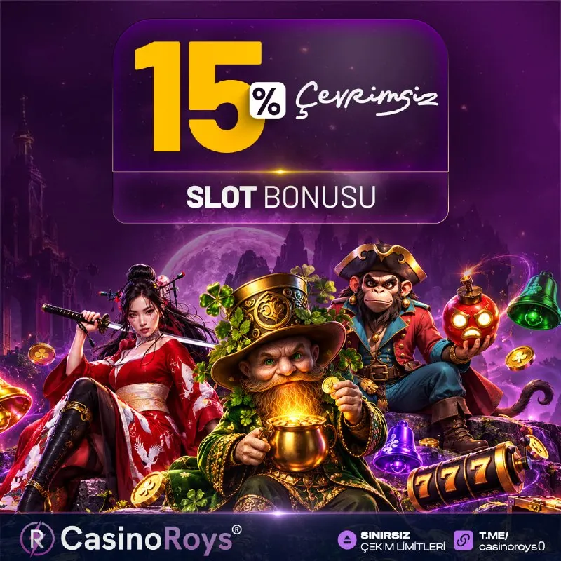 CasinoRoys Telegram: 💗 Casinoroys’tan Şansına Şans Katacak Bir Dokunuş! 🎁 %15 Çevrimsiz Slot Yatırım…