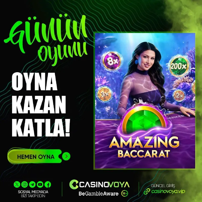 CasinoVoya Telegram: 🔥 GÜNÜN OYUNU İLE KAZANCINI KATLA! Casinovoya masalarında heyecan yükseliyor!…