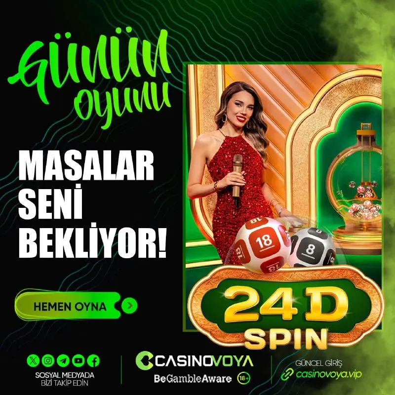 CasinoVoya Telegram: 🎰 GÜNÜN OYUNU: MASALAR SENİ BEKLİYOR! Şansını katlamak, heyecanı doruklarda…