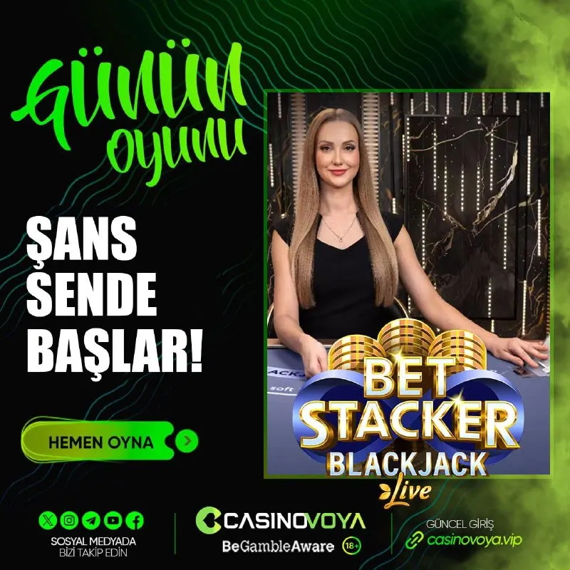 CasinoVoya Telegram: 🔥 GÜNÜN OYUNU: ŞANS SENDE BAŞLAR! 🔥 Masada heyecan dorukta, krupiyemiz yerini…