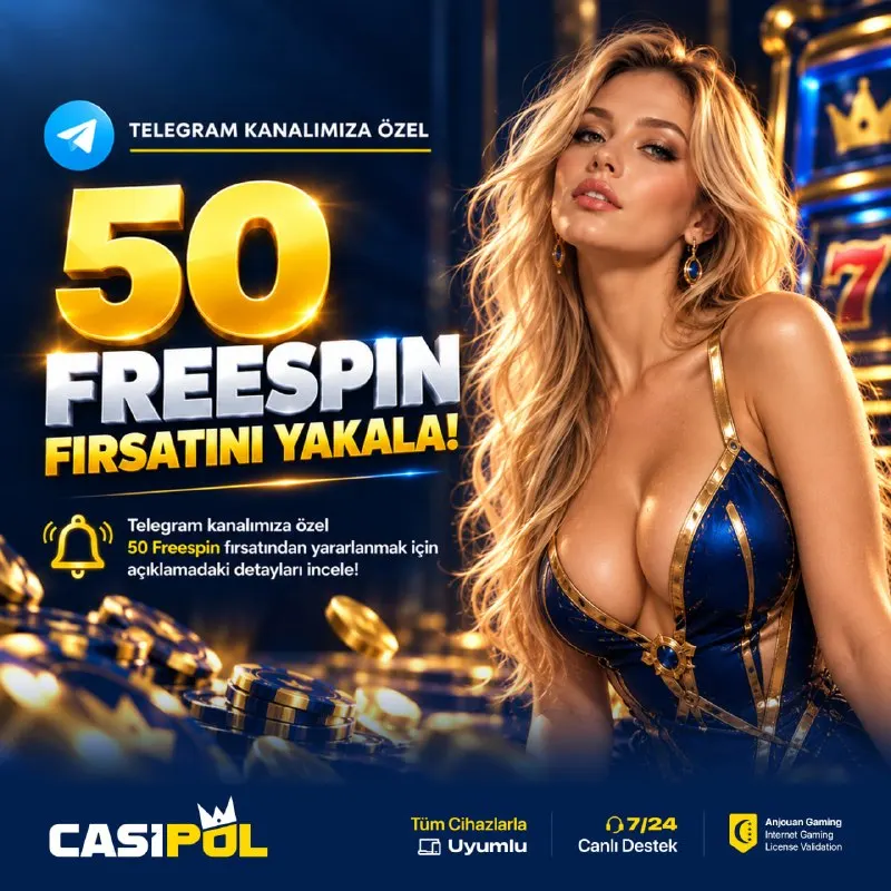 Casipol Telegram: ⚡️ FREE SPIN KODU AKTİF ⚡️ 👑 500 Kişiye 50 Free Spin Kodumuz Aktiftir!…