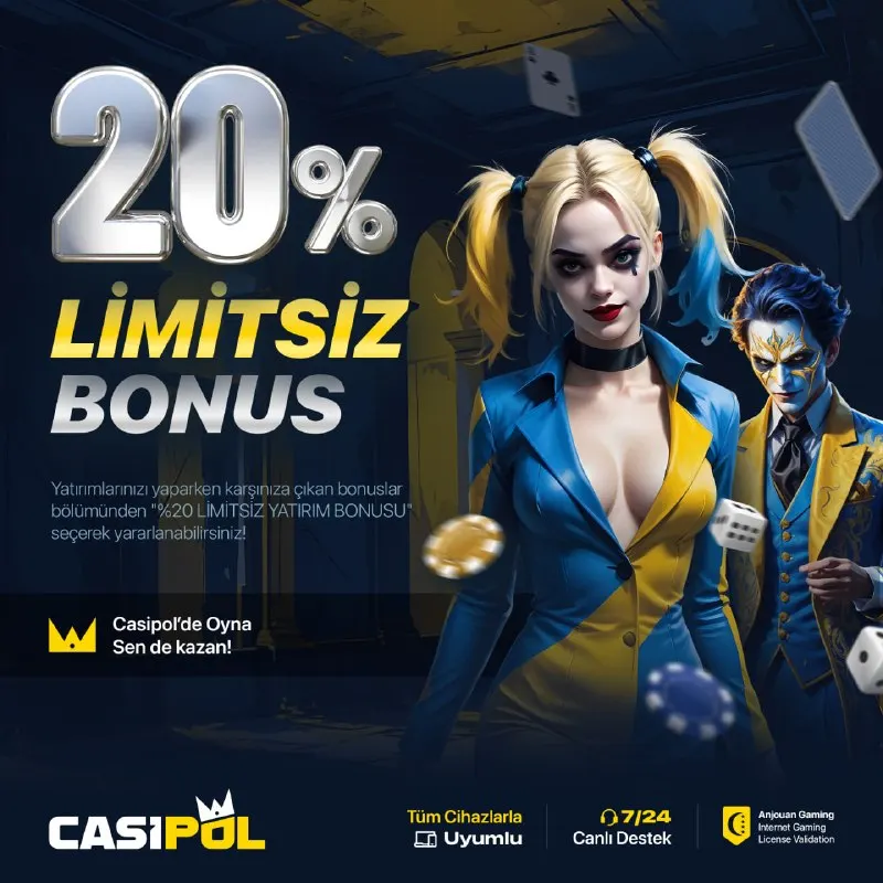 Casipol Telegram: 👑👑👑👑👑 🚀 %20 LİMİTSİZ YATIRIM BONUSU! 🚀 Yatırımlarınıza anında %20 bonus…