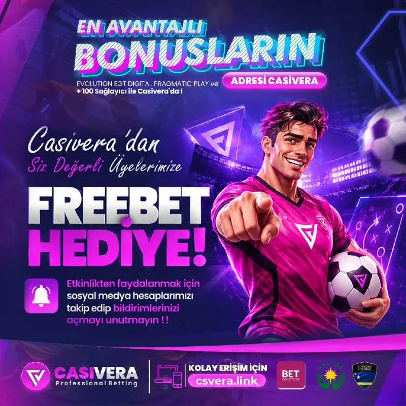 Casivera Telegram: 🔔 CASİVERA’DAN 1000 KİŞİYE 500 ₺ DEĞERİNDE FREEBET HEDİYE 🎁 Gün içerisinde tek…