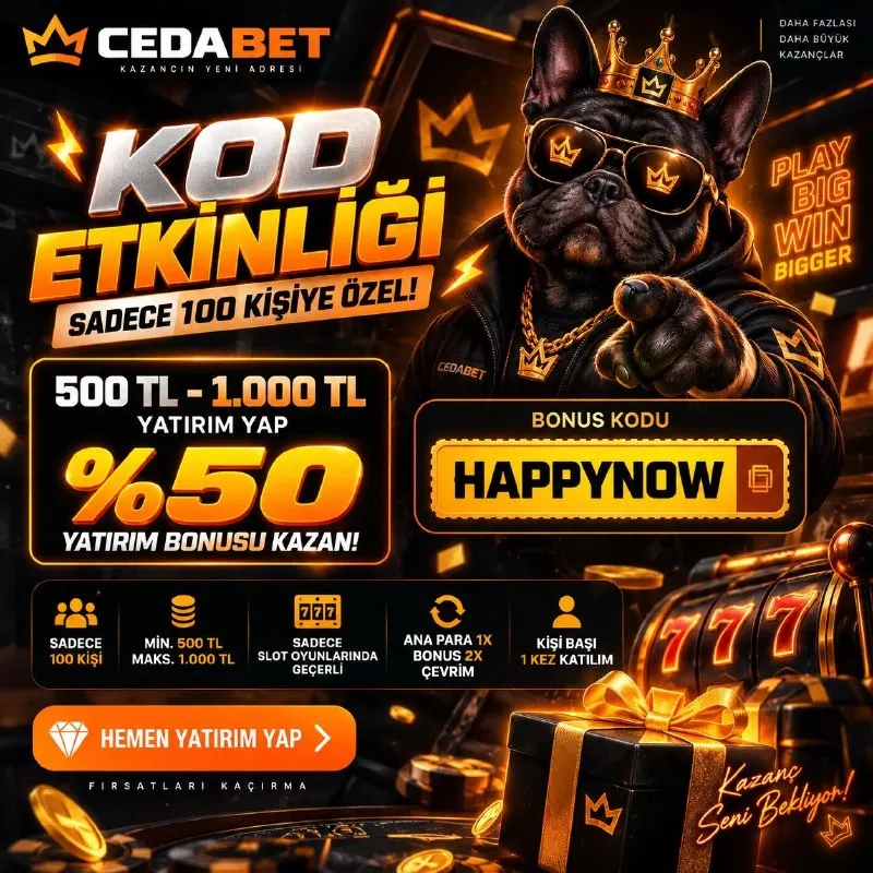 Cedabet Telegram: 🚨 CEDABET KOD ETKİNLİĞİ BAŞLADI! 🚨 💰 500 TL – 1.000 TL arası yatırım yap 🎁 %50…