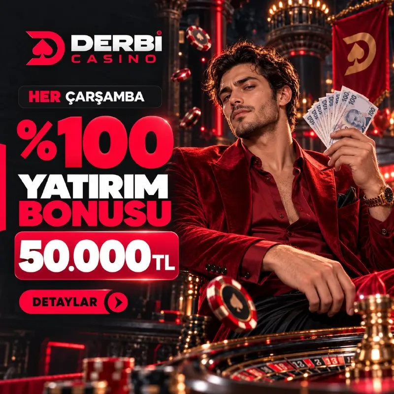 Derbi Casino Telegram: 🎰 𝗗𝗘𝗥𝗕𝗶 𝗖𝗔𝗦𝗶𝗡𝗢 'da Çarşamba’ya Özel 💯 Yatırım Bonusu!✅ 💲Hafta ortasında…