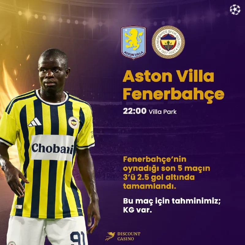 Discount Casino Telegram: ⚽️ Aston Villa ile Fenerbahçe Villa Park’ta kozlarını paylaşıyor…